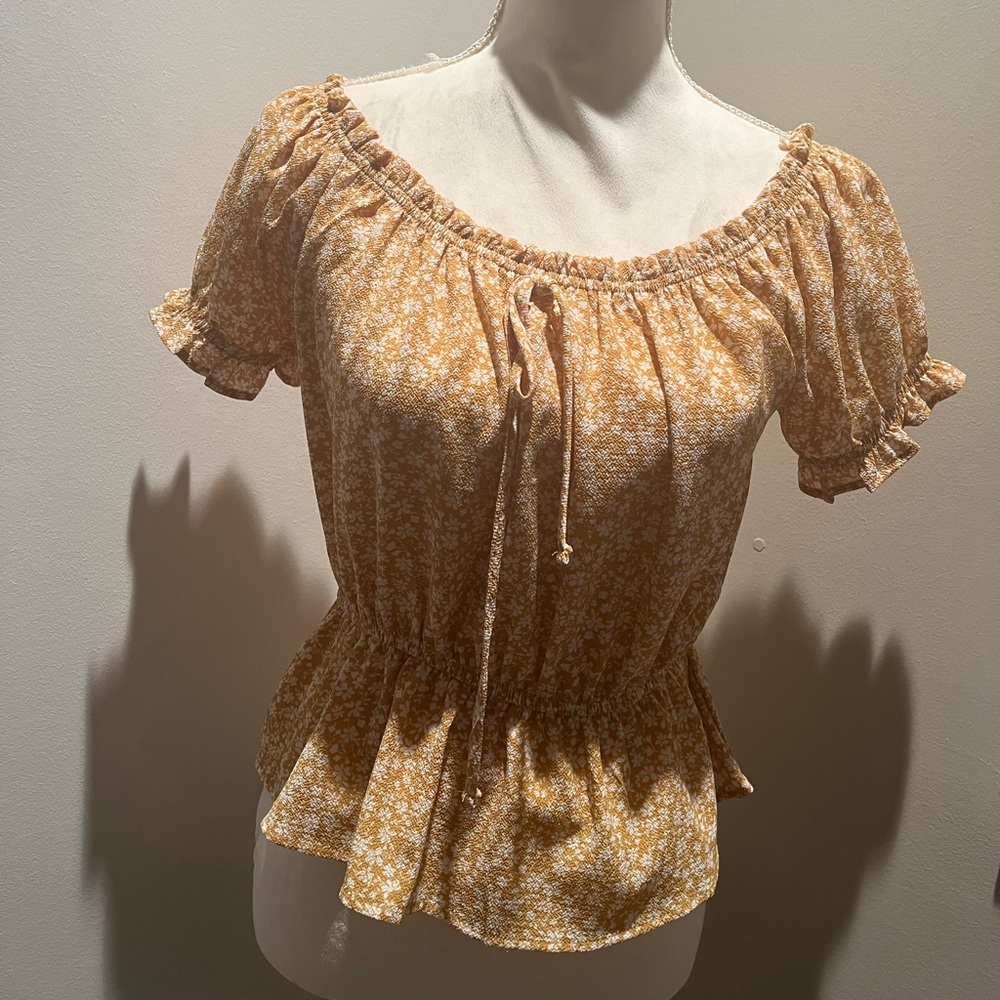 Yellow floral blouse